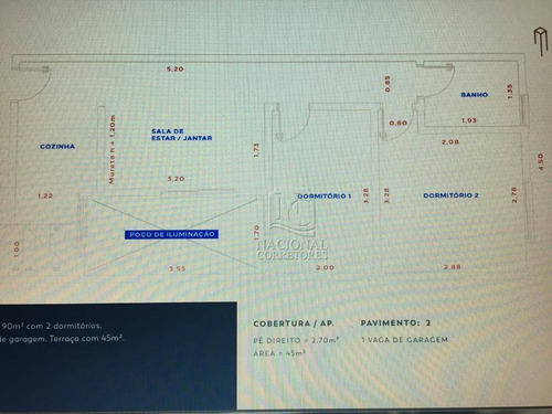 Cobertura Com 2 Dormitórios À Venda, 91 M² Por R$ 270.000 - Vila São Pedro - Santo André/sp - Co4470