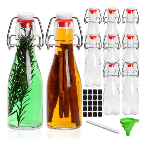 Paquete De 10 Botellas De Vidrio Salsa Y Licor De 5 Onz...