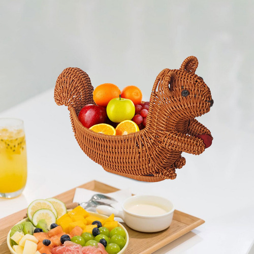Con Forma De Animal, Cesta De Pan De Ardilla 28x15x22cm