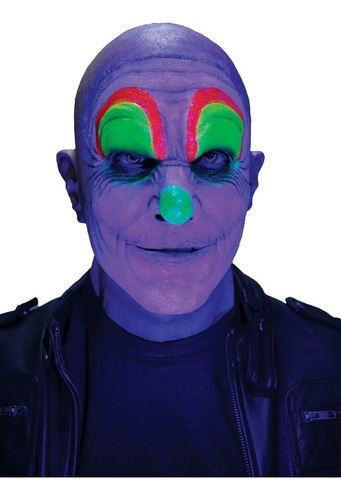 Máscara Payaso Bandido Hiper Realista Clown Halloween Terror Color Neon