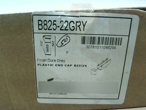 Cooper B-line B825-22gry Plastic End Cap Gray (50 Pcs) F Zzg