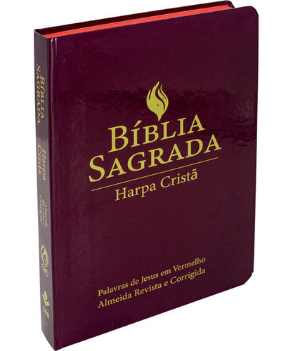 Bíblia Sagrada Letra Grande Com Harpa Cristã - Capa Semiflexível Ilustrada, Vinho