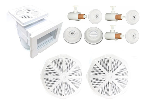 Kit Dispositivos Skimmer Para Piscina De Alvenaria Com Hidro