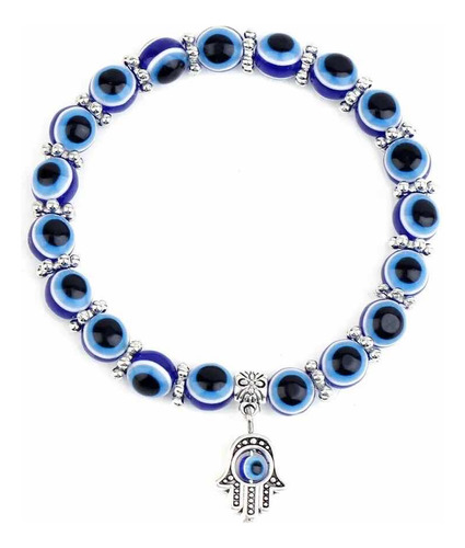 Pulsera Ojo Turco Mano De Fátima Para Protección Ajustable