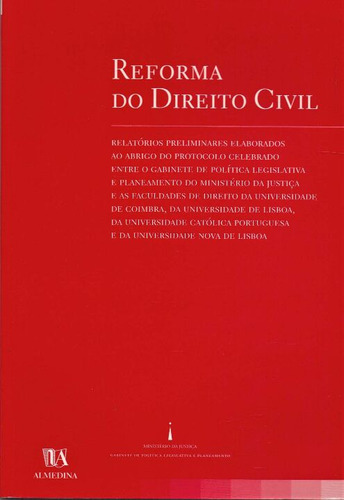Reforma Do Direito Civil - 01ed/05, De Editora Almedina., Vol. Direito Civil. Editora Almedina, Capa Mole Em Português, 20
