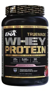 Suplemento en polvo ENA Sport True Made Whey Protein proteínas sabor strawberry milkshake en pote de 930g