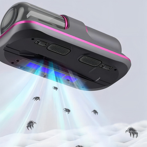 Aspirador Portátil Anti-ácaro Esterilização Luz Uv Sem Fio Cor Rose