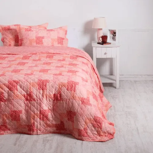 Quilt 2 Plazas Cosido Patchwork Virgo