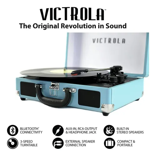 Tocadiscos Victrola, Portátil, Con Forma De Maletín, 3 Nivel