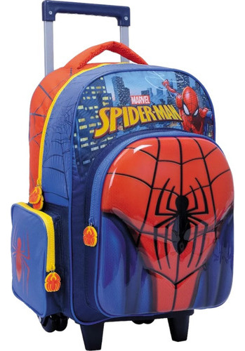 Mochila Spiderman Con Carro 16 Pulgadas 3d 