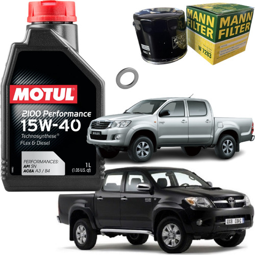 Kit Óleo Motul 15w40 Toyota Hilux 3.0 2005 2006 2007 2008 09