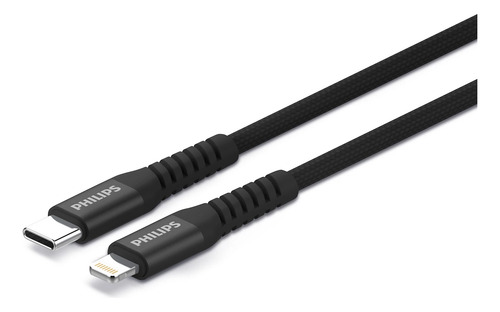 Cable Usb Philips Trenzado Tipo C A Lightning 2 Metros 18w