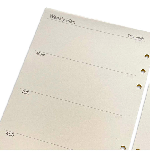 Hojas A5 Para Carpeta, 40 Hojas Planner Semanal