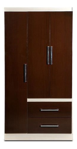 Ropero Placard Infantil Máximo 3 Puertas Rosa Y Blanco Color Chocolate-maple