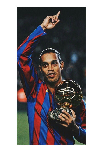 Póster Papel Fotográfico Ronaldinho Balon Oro Futbol 40x80