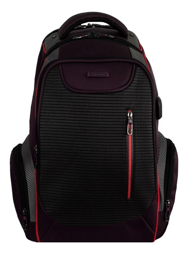 Mochila Hombre Mujer Porta Laptop Impermeble Usb Audio Tnf