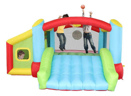 Casa De Rebote Inflable Con Niños Soplador Deslice Cas...