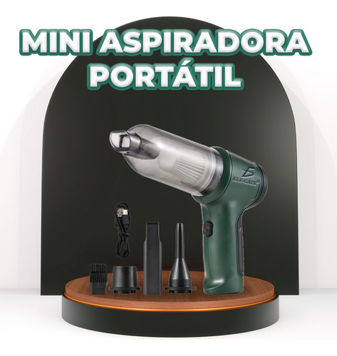 Pistola Aspiradora Y Sopladora Inalambrica Portatil 50 W Color Verde Oscuro