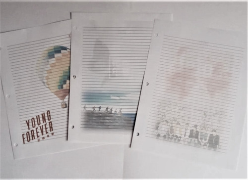 Hojas Para Carpeta Modelo Bts History | 50 Piezas | Kpop