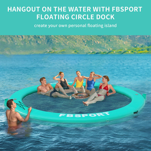 Plataforma Inflable De Muelle 2,4 M Con Portavasos Y Anillo