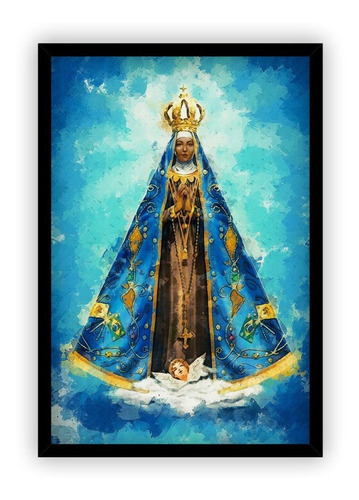 Quadro Decorativo Religioso Nossa Senhora Aparecida 50x75cm