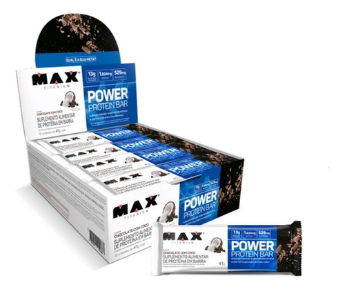 Power Protein Bar Caixa Com 12 Unidades (492g) Max Titanium