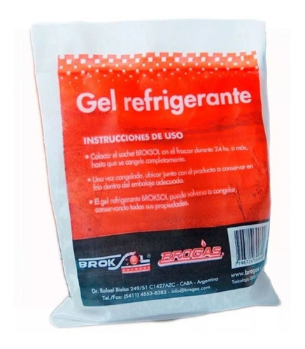 Gel Refrigerante Termico Sachet 300grs Brogas (no Envios)