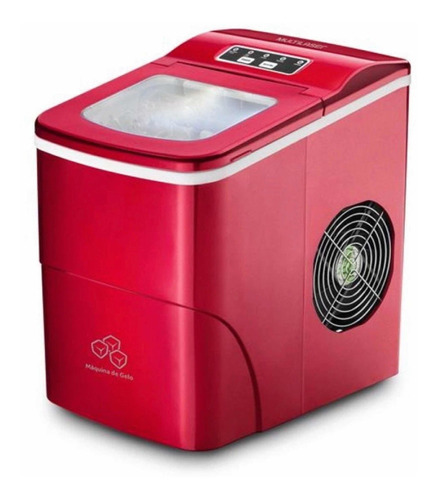 Máquina De Fazer Gelo Multilaser 127v 100w Vermelha - Ho069 Cor Vermelho 110V