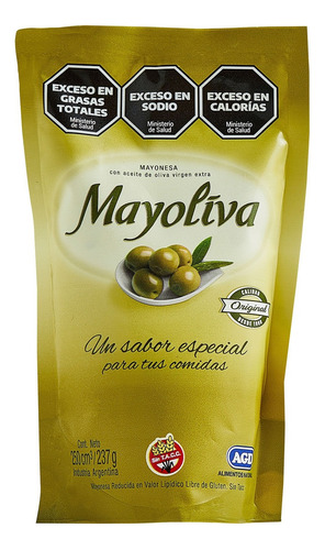 Mayonesa Mayoliva Sin Tacc Dp 250 Ml - Pack X 3 Unidades