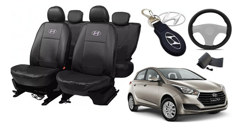 Kit Premium Hyundai Hb20 13-17: Capas, Volante, Chaveiro370