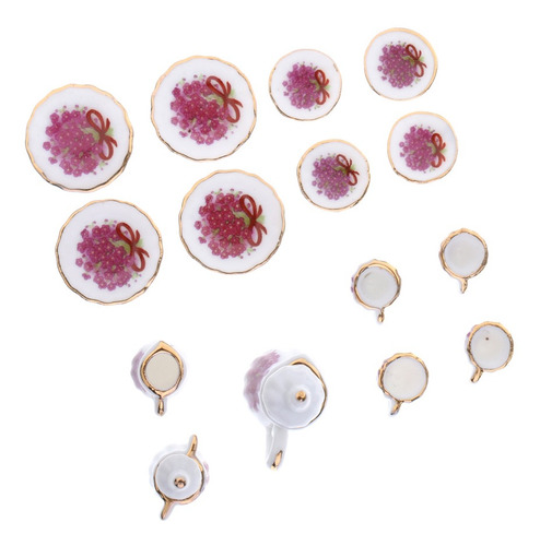 17 Peças 1:12 Casa De Bonecas Em Miniatura Porcelana China