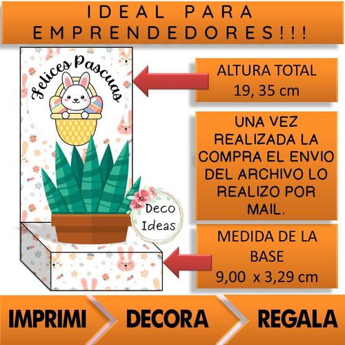 Imagen 4 de 6 de Kit Imprimible 09 Pascuas Caja Porta Huevo + Etiqueta + Tag