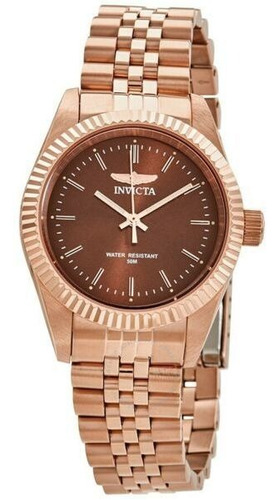 Reloj Mujer Invicta Specialty Brown Dial Rose Tone Acero 294