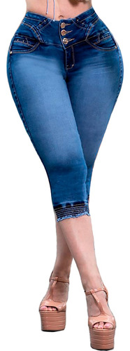 Jeans Mujer Pantalón Colombiano Mezclilla Strech Push Up 456