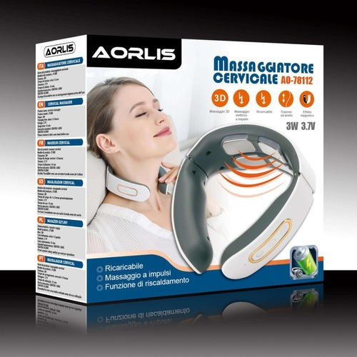 Masajeador De Cuello Cervical Amasador Multifuncional Color Blanco con Gris