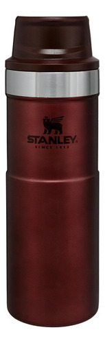 Vaso térmico Stanley Classic Trigger-Action Travel liso color wine red 473mL