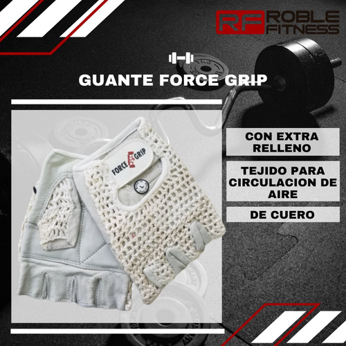 Imagen 2 de 8 de Guantes Force Grip Levantamiento Pesa Blanca Fitness