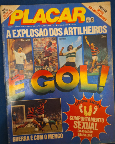 Placar 522 Com Figurinhas Do Álbum Enciclopedia Do Futebol (Usado)