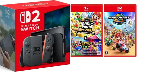 Nintendo Switch 2 256gb Bundle Internacional Más Juego Físico Mario Kart World y Mario Party Jamboree