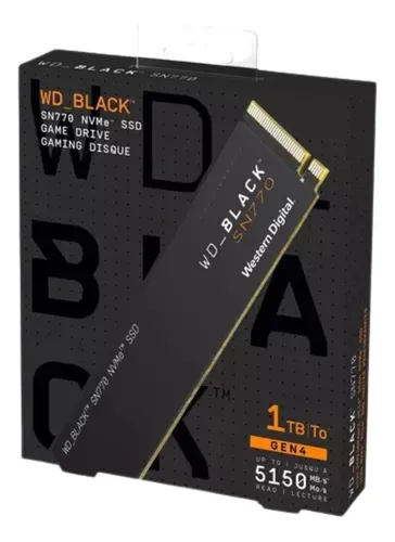 Ssd Nvme Wd Black Sn770 1tb 2280 M.2 Pcie Gen4x4 Para Ps5 Notebook