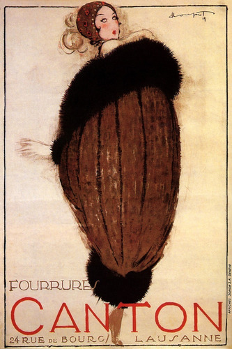 Mulher Com Casaco De Pele Moda Inverno Poster 76cm X 50cm