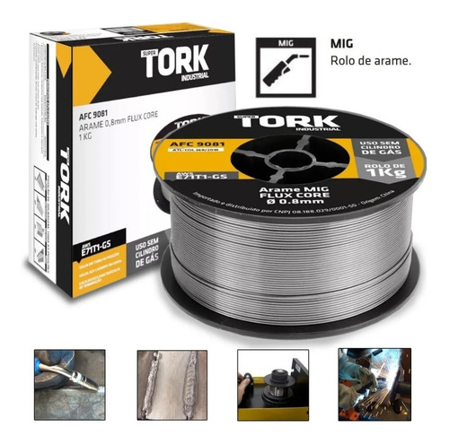 Imagem 2 de 5 de Arame Para Solda Mig Uso Sem Gás 0.8mm - Kit 3 Rolos De 1 Kg
