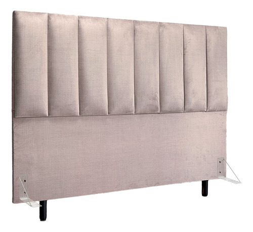 Cabeceira Estofada Cama Box Queen 1,60 Facto Corino + Frame Cor Rosa Seco