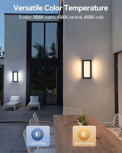 Luces De Pared Para Exteriores Led Con 3 Colores Intercambia