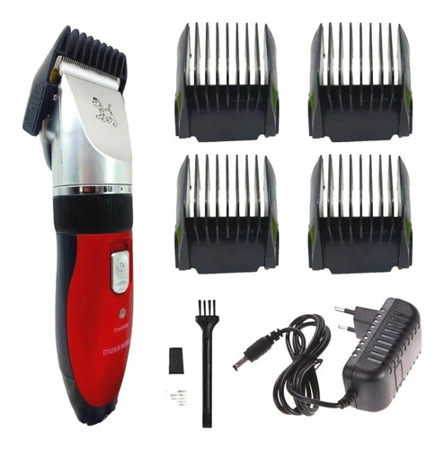 Kit Máquininha Tosa Pet Recarregável Com 4 Pentes Cães Gatos