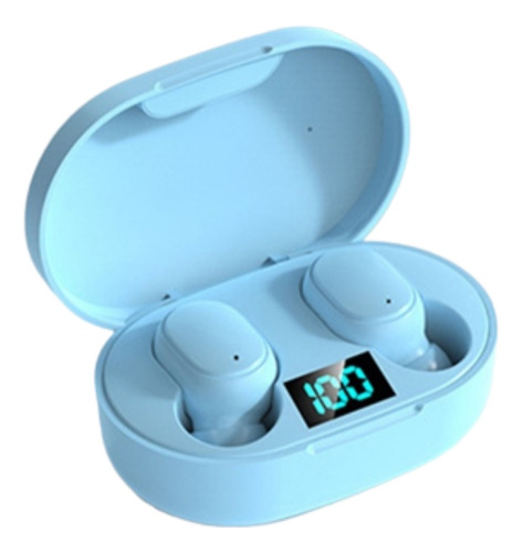 Fone Sem Fio Bluetooth 5.0 E6s Par Varias Cores Cor Azul-celeste