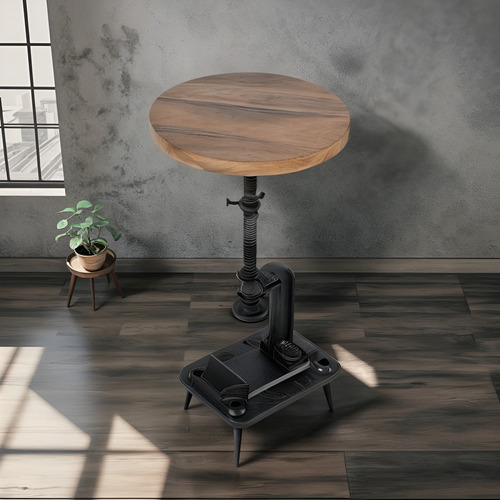 Mesa Lateral Offex Modern Redonda Ajustável Com Pedestal Mul