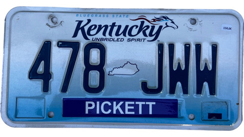 Kentucky Original Placa Metálica Carro Eua Usa Americana