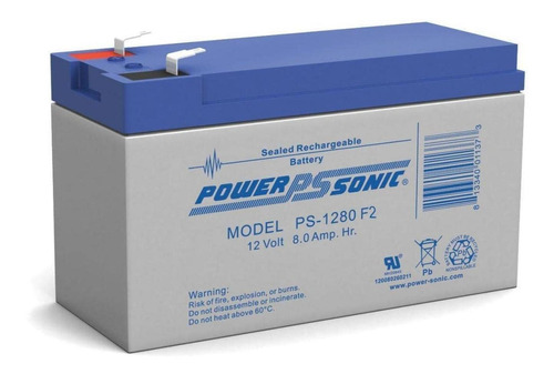 Bateria De Respaldo Power Sonic Ps1280 12v 8ah F2