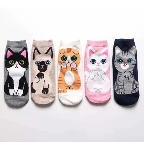 12 Pares De Medias Tobilleras Orejitas Animalitos Mujer Dama